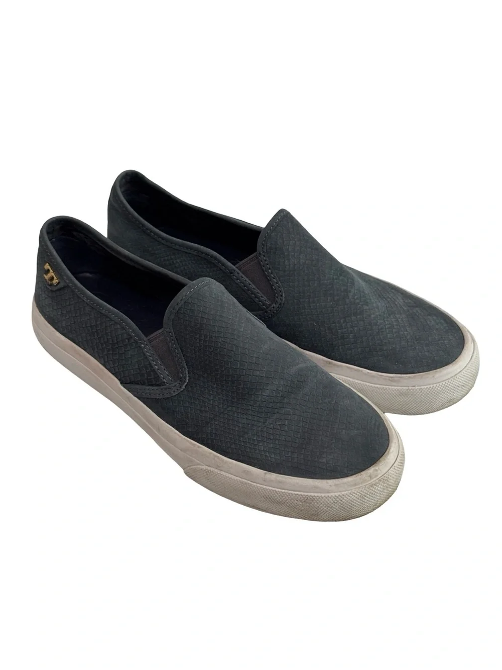 Tory Burch Blue Snakeskin Slip On Sneaker 6.5